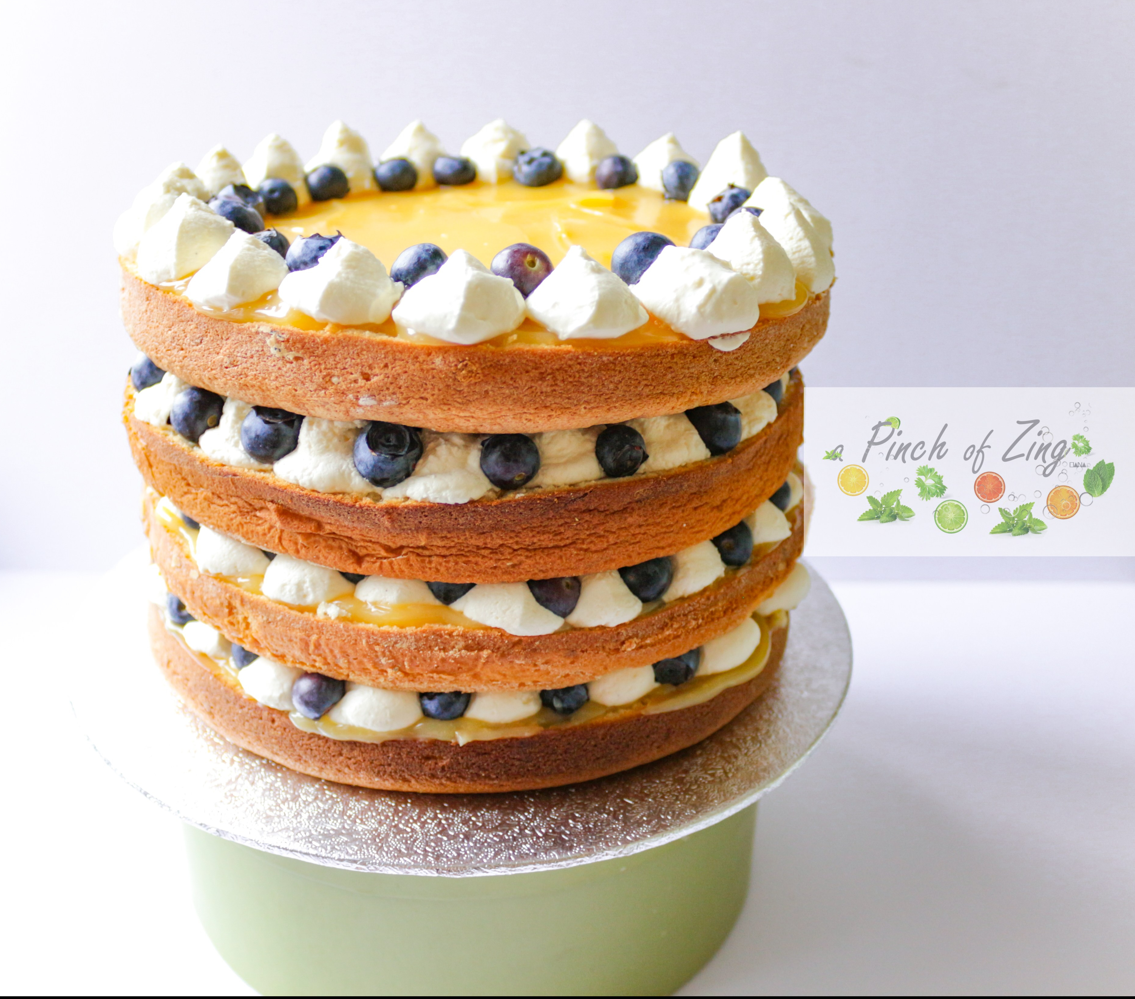 Lemon and blueberry cake
